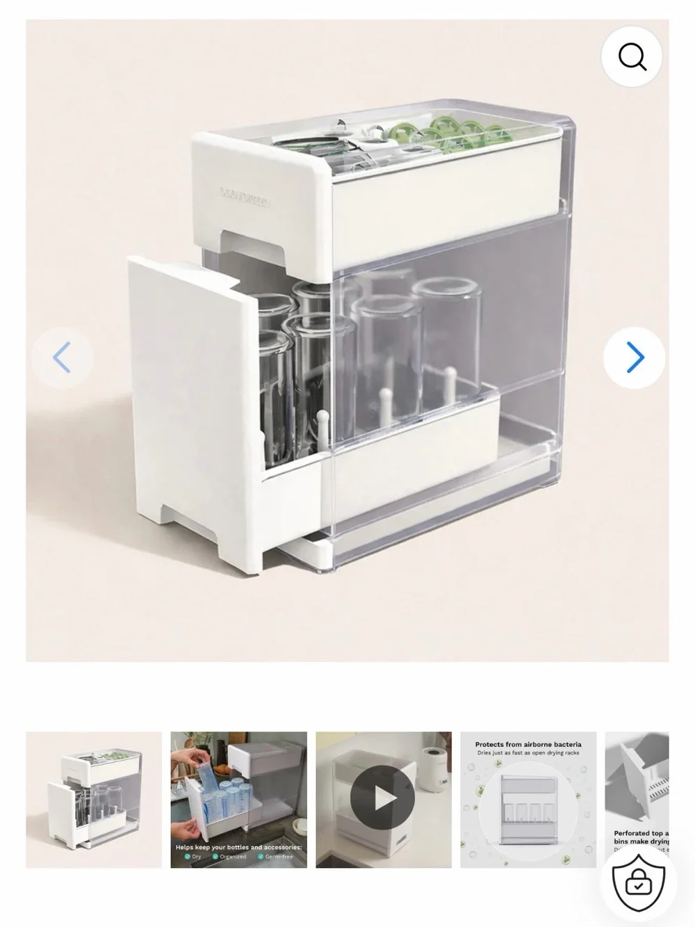 Baby Brezza drying rack and organizer